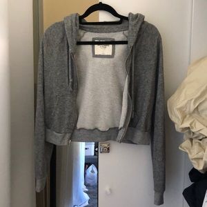 L Abercrombie&Fitch Grey Hooded Sweatshirt